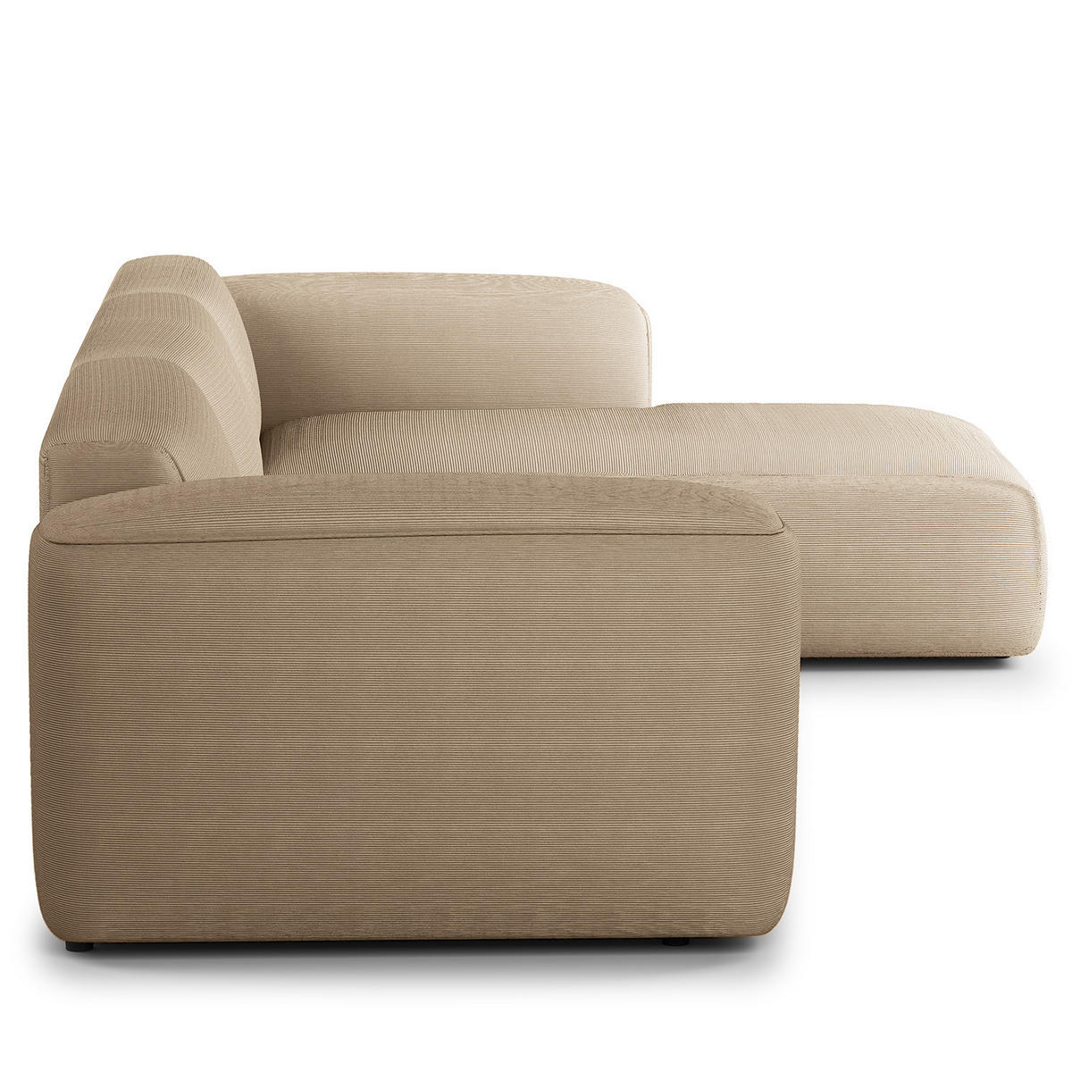 3-SITZER ECKSOFA mit Longchair - Taupe/Schwarz, Kunststoff/Textil (317/173cm) - home24