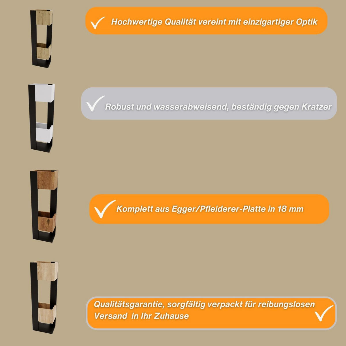 BLUMENSTÄNDER Duo - Weiß, Holzwerkstoff (23/98/29cm) - RAUMHIRSCH FURNITURE