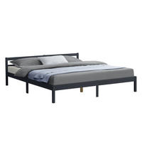 HOLZBETT Nakkila - Dunkelgrau, Holz (180/200cm) - [en.casa]