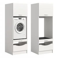 WASCHMASCHINENSCHRANK Mixx (B/H/T: ca. 66/195/68 cm) in Weiß/weiß - Weiß, Holzwerkstoff (66/195/68cm) - Homes & Jones