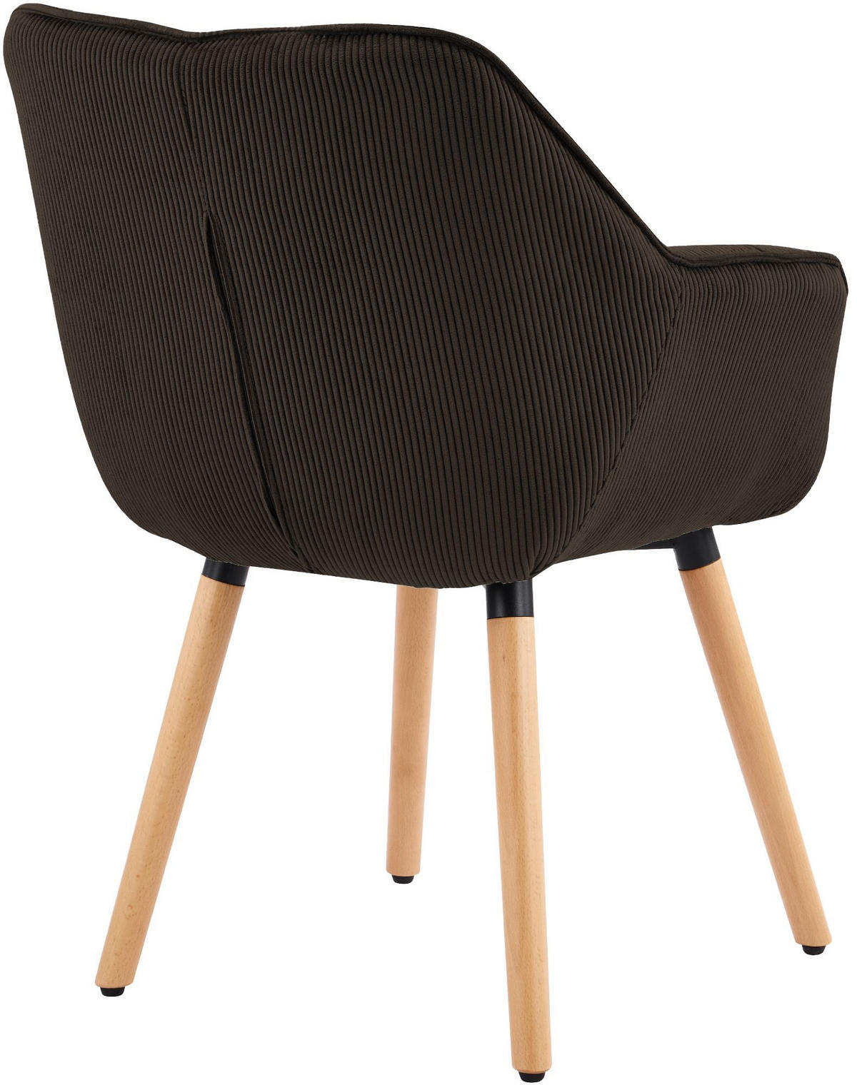 ARMLEHNENSTUHL Cord Dunkelbraun - Dunkelbraun, Holz/Textil (63/82/60cm) - CLP