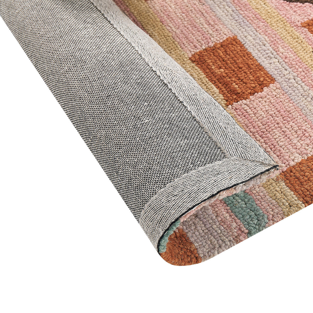 TEPPICH geflochten Yomra 200/140 cm - Multicolor, Textil (140/200cm) - Beliani