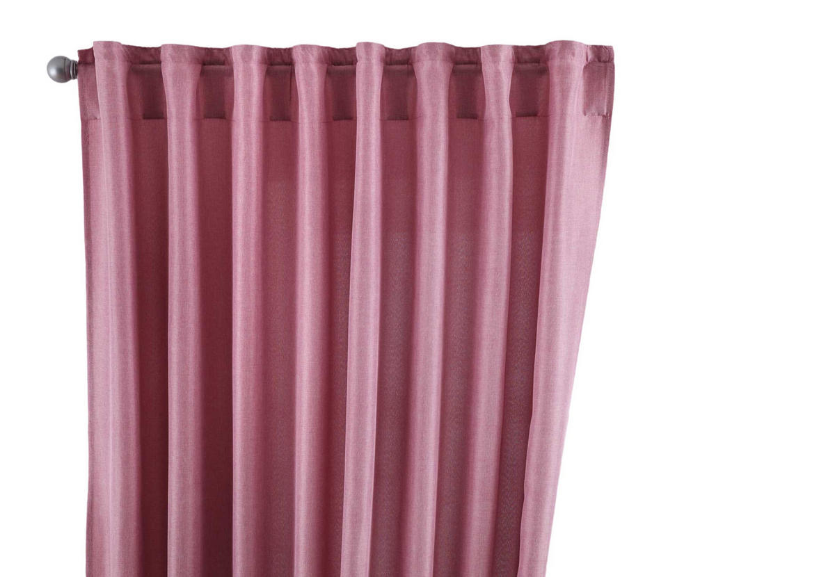 SCHLAUFENGARDINE »Jena« HxB 225x140 cm Altrosa - Rosa, Textil (140/225cm) - Gardinenbox