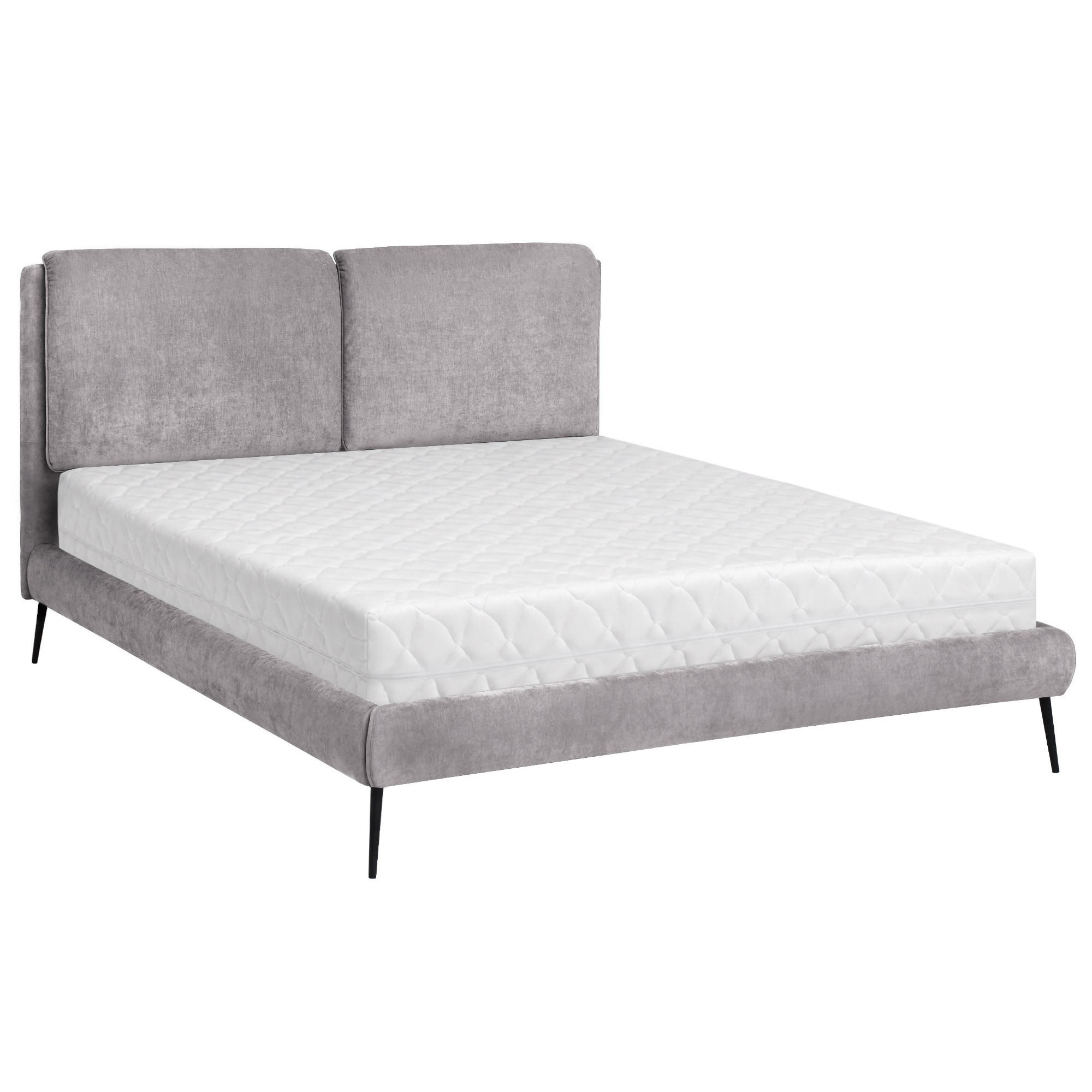 ČALOUNĚNÁ POSTEL Nuit, dvoulůžko 160x200 cm s taštičkovou matrací 26 cm, žinylková látka, šedá - šedá, textil (160/200cm) - Beautysofa