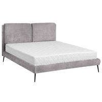 ČALOUNĚNÁ POSTEL Nuit, dvoulůžko 160x200 cm s taštičkovou matrací 26 cm, žinylková látka, šedá - šedá, textil (160/200cm) - Beautysofa