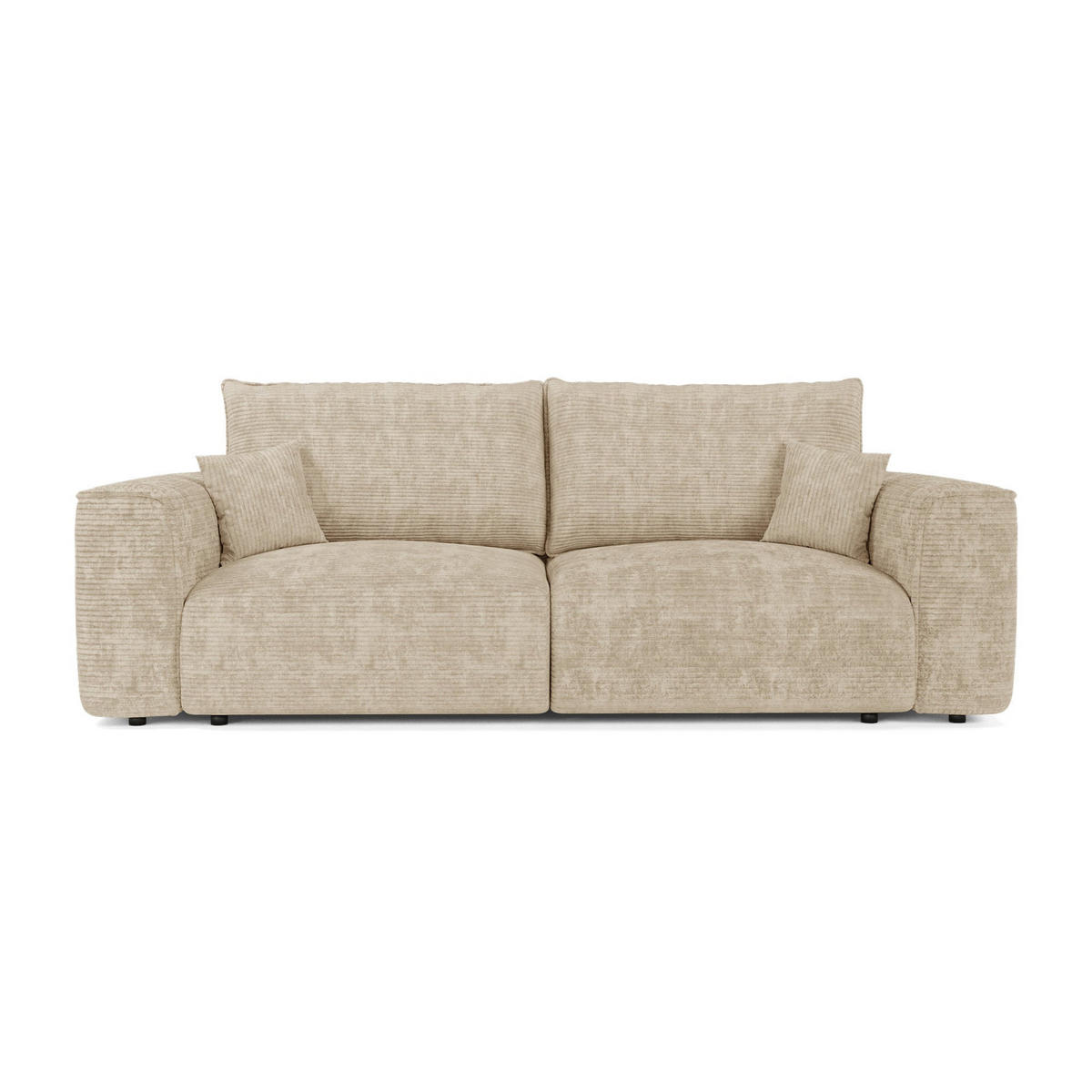 SCHLAFSOFA mit Stauraum COMO Cord Beige 254cm - Beige, Textil (254/78/95cm) - Premium Interiors