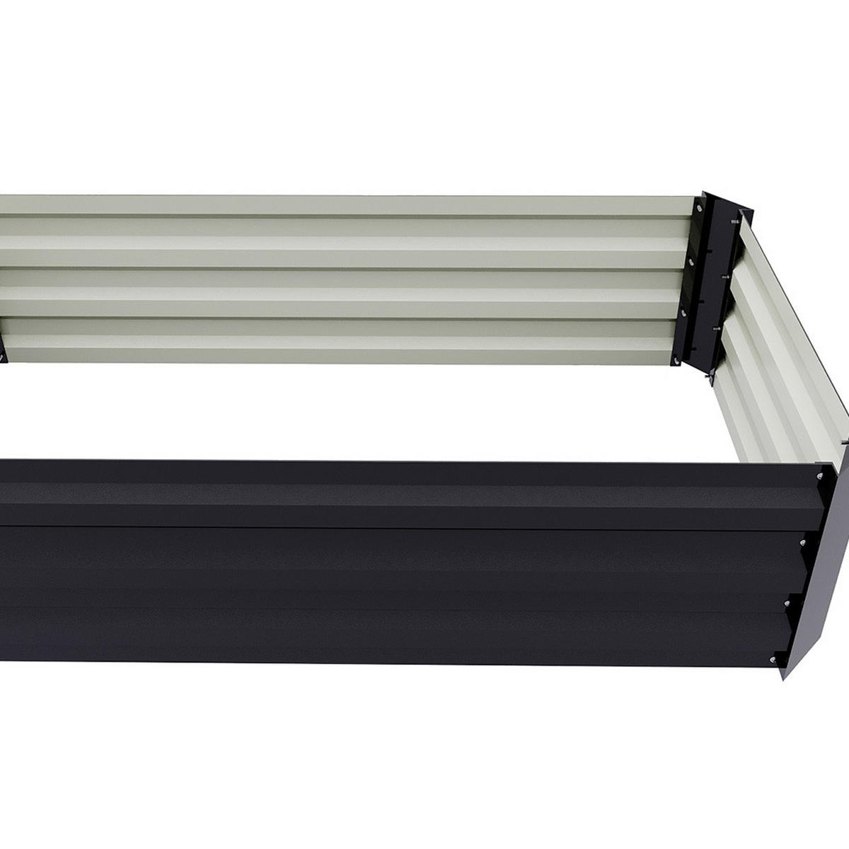 HOCHBEET Pflanzkasten aus verzinktem Stahl in Anthrazit, Rechteckig Blumenkasten Garten und Balkon, 100 × 60 × 30 cm - Dunkelgrau, Metall (60/30/100cm) - Livingandhome