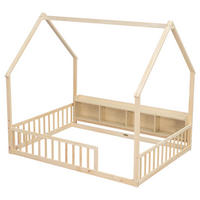 HAUSBETT 140/200 cm mit Ablagefächern, DE-41877, in Natur - Naturfarben, Holz (140/200cm) - ComfortXL