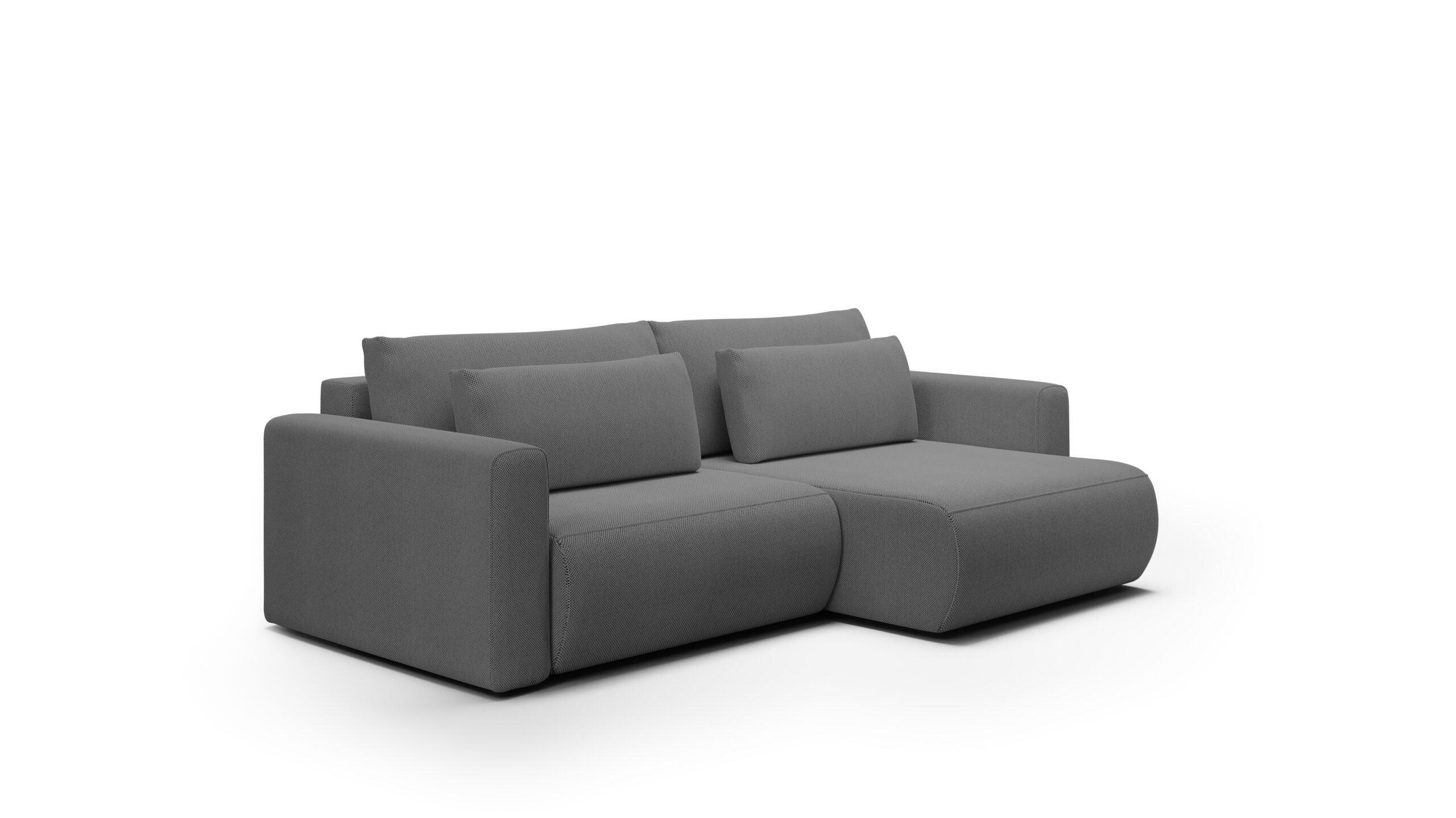 ECKSOFA mit Schlaffunktion 5-Sitzer Grau - Grau, Textil (240/149cm) - Furnisell