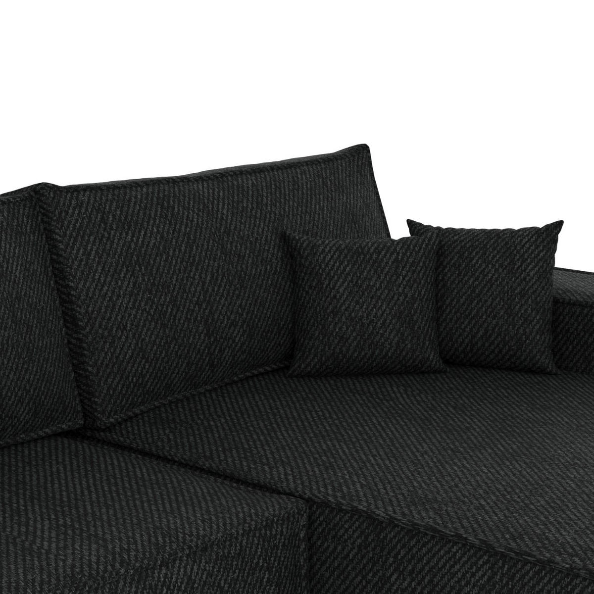 ECKSOFA TAURI mit Schlaffunktion Schwarz im Neve Stoff - Schwarz, Holz/Holzwerkstoff (294/185cm) - AltaBeds