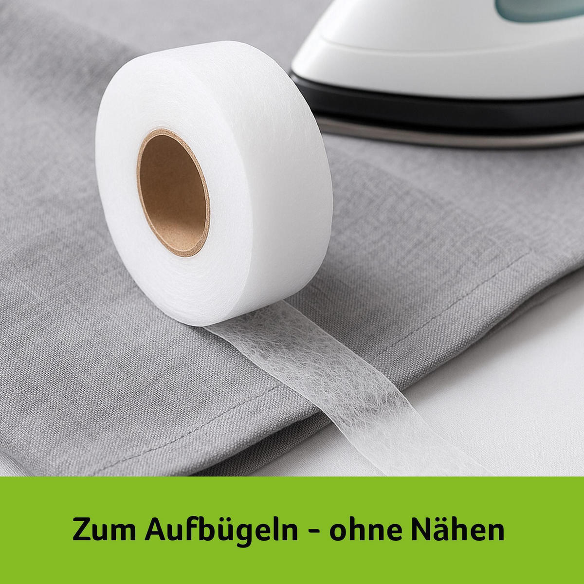 BÜGELBAND zum Säumen ohne Nähen 3cm x 5m - Weiß, Textil (3/500cm) - Bestlivings