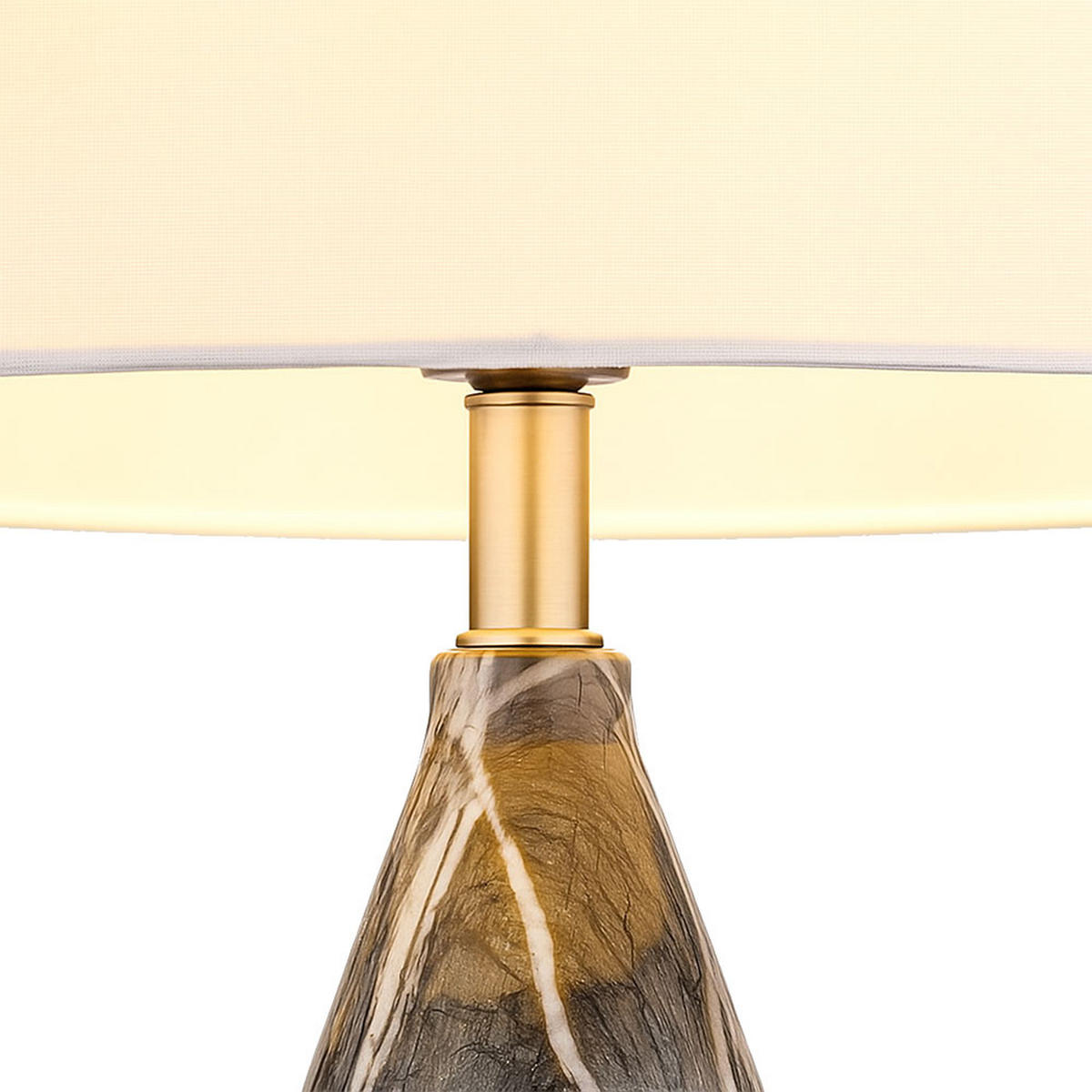 LED TISCHLEUCHTE Marmoroptik Weiß Textil - Weiß, Metall (35/35/54cm) - Globo Lighting