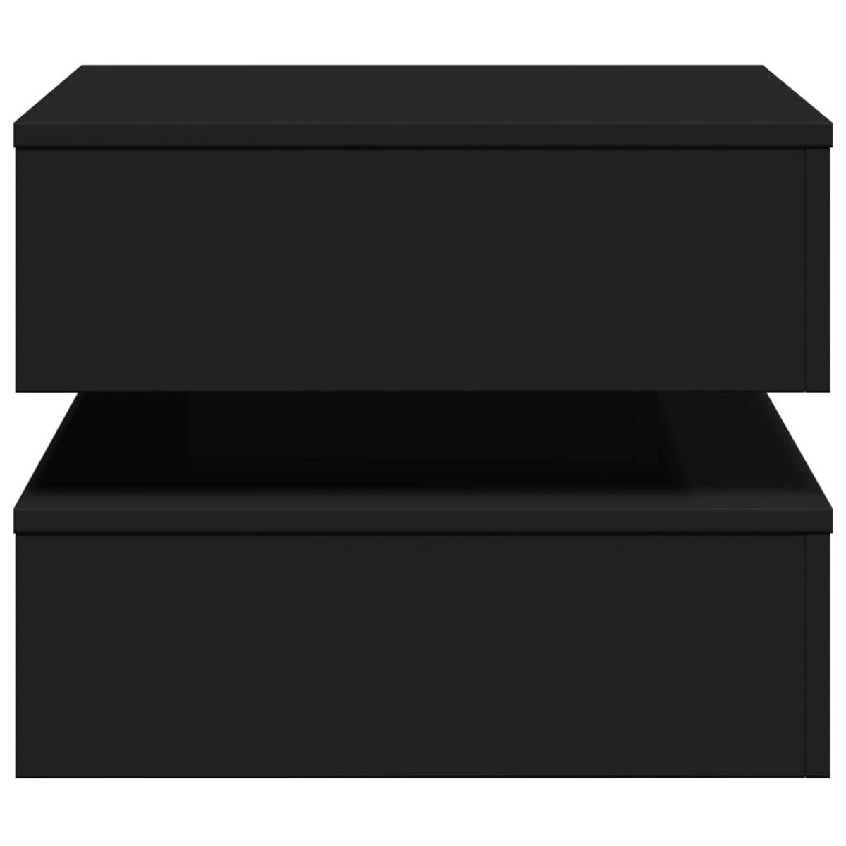 COUCHTISCH Moderner 50/50/40 cm aus Holzwerkstoff Schwarz mit Led-Leuchten Quadratisch - Schwarz, Holz (50/50/40cm) - vidaXL