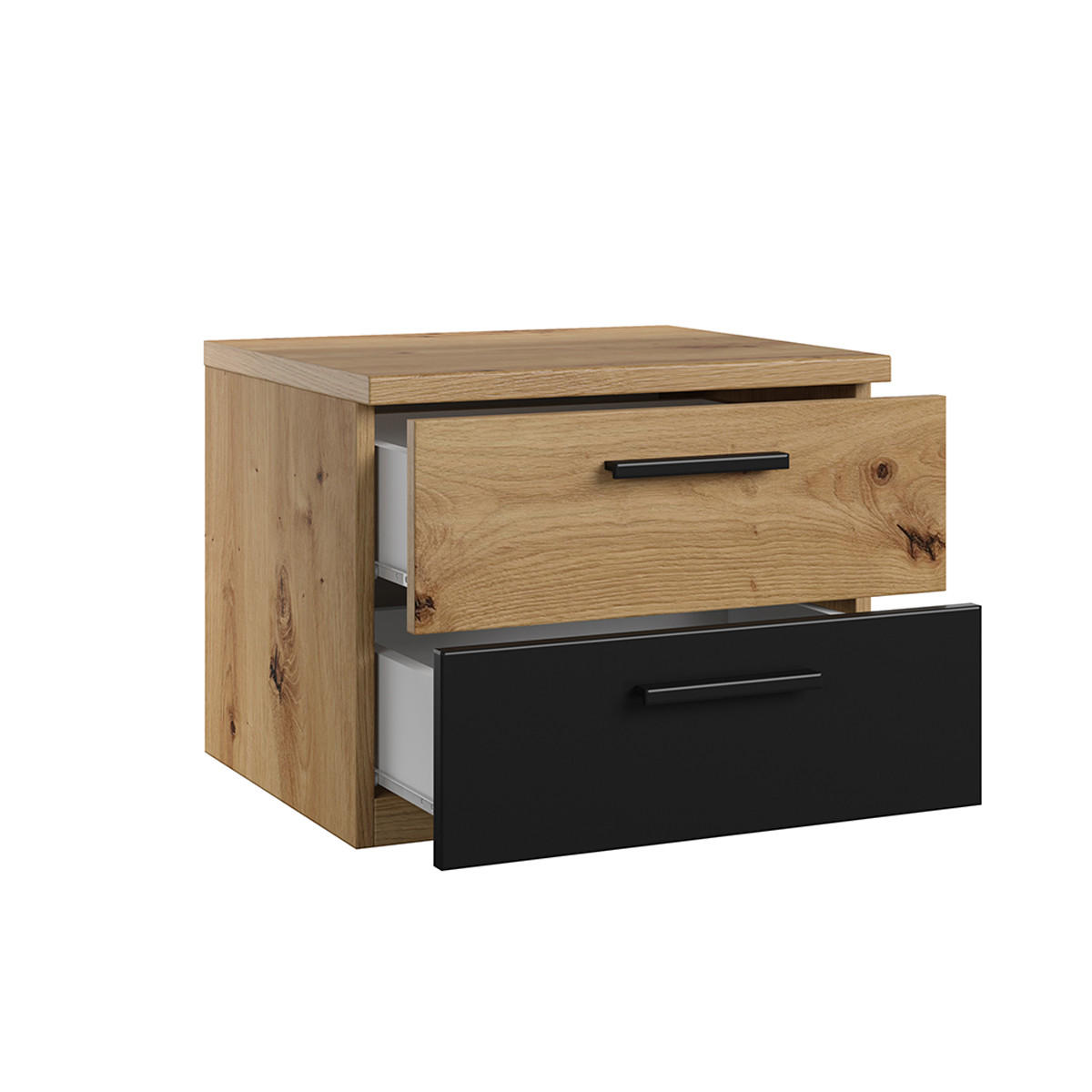 NOČNÍ STOLEK Alec Dřevo a černá - černá, kompozitní dřevo (46.3/36.5/40cm) - Petits-meubles