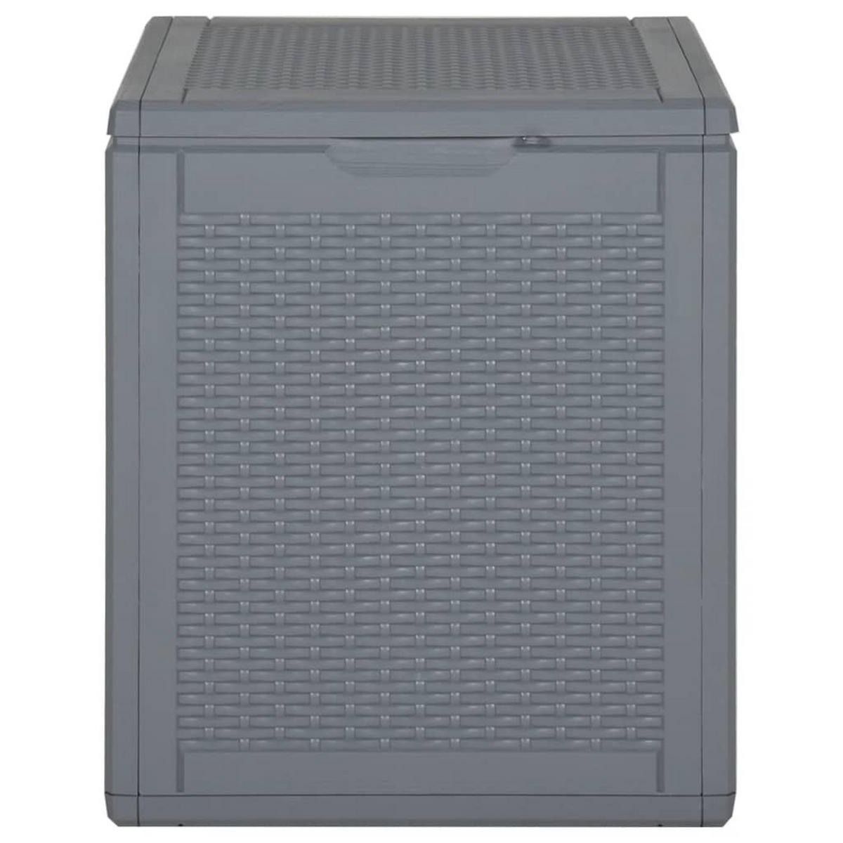 GARTENBOX Grau PP Rattan 90 L - Grau, Kunststoff (43/51/44cm) - furnicato