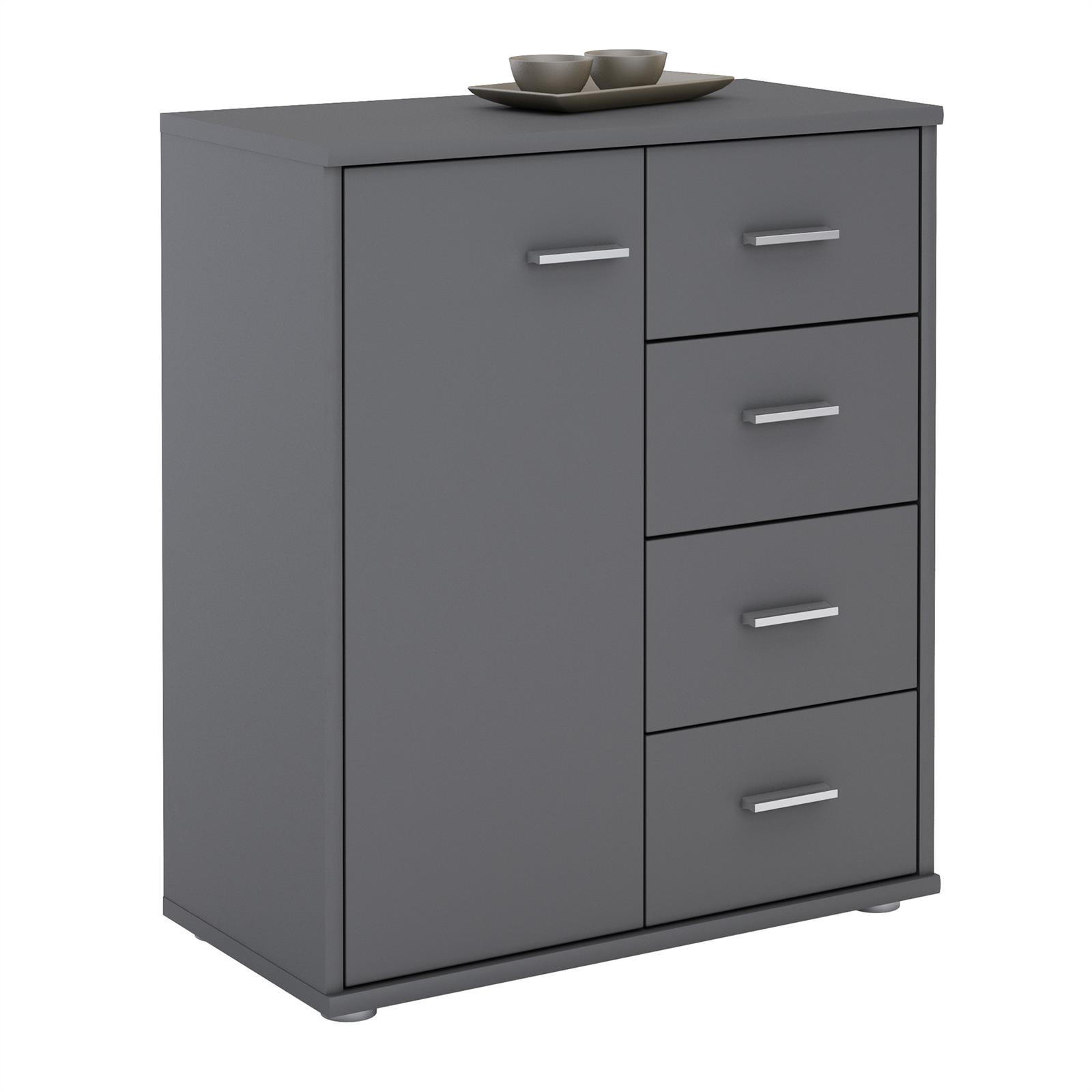 CARO-Möbel Kommode Grau 60x70x30 cm