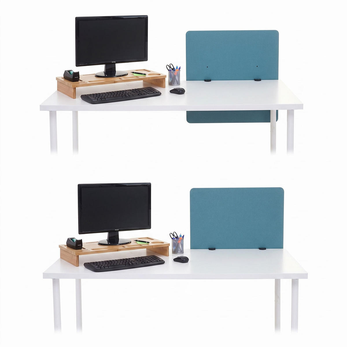 AKUSTICKÁ STOLNÍ PŘÍČKA Tyrkysová - tyrkysová, textil (65/60/2cm) - MCW