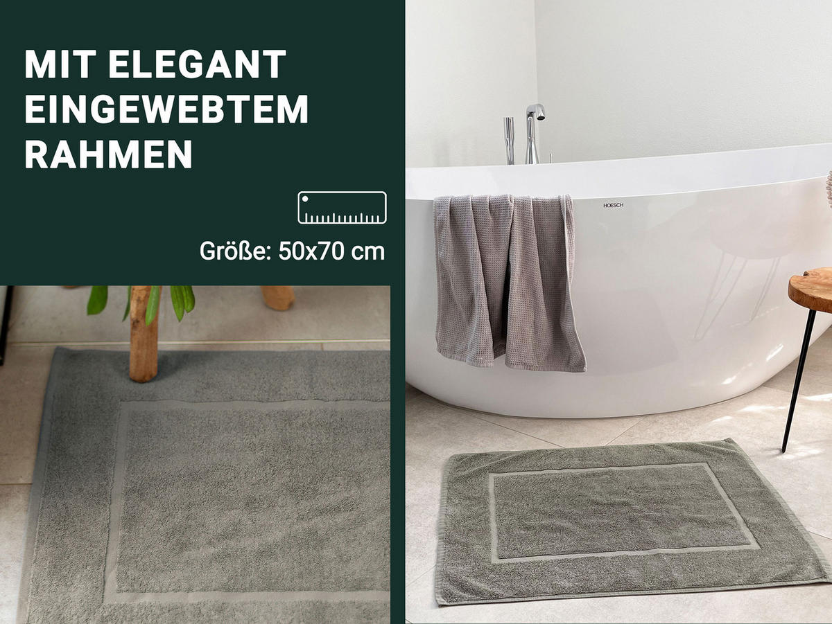 BADEMATTE, 2er-Set, 50x70 cm, 100% Baumwolle - Taupe, Textil (50/70cm) - Zollner