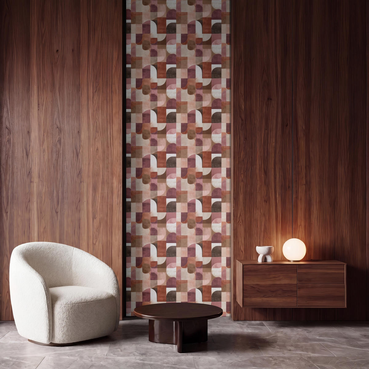 TAPETE - Geometrie - Modern - Retro - 100x280 cm - Multicolor, Papier (100/280cm) - OnlyWow