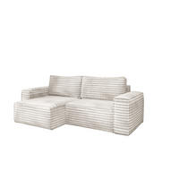 ECKSCHLAFSOFA Bohoo-Ecksofa mit Schlaffunktion stoff Velo Ecru Links - Ecru, Holz/Textil (140/248cm) - Kaiser Möbel