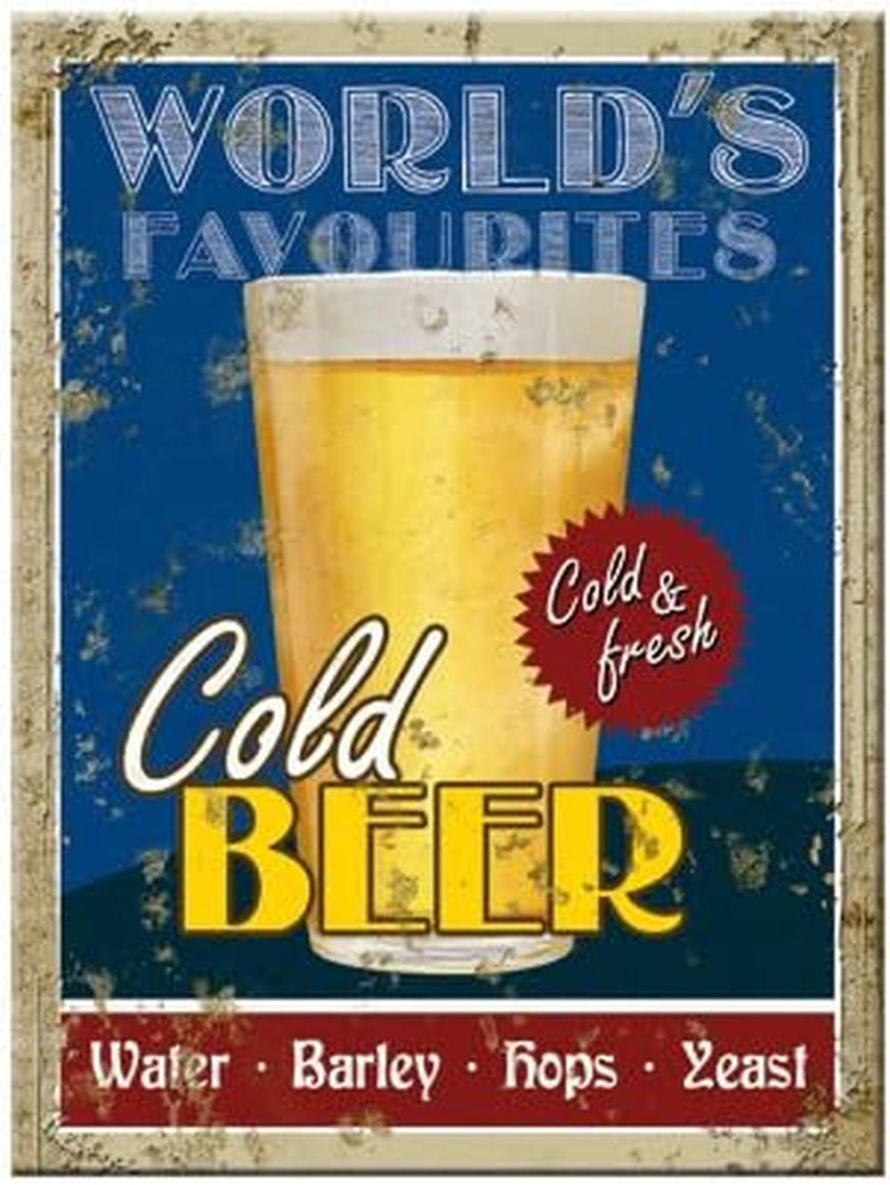 MAGNET 6/8 cm Cold Beer - Multicolor, Metall (6/8/0.1cm) - Nostalgic-Art