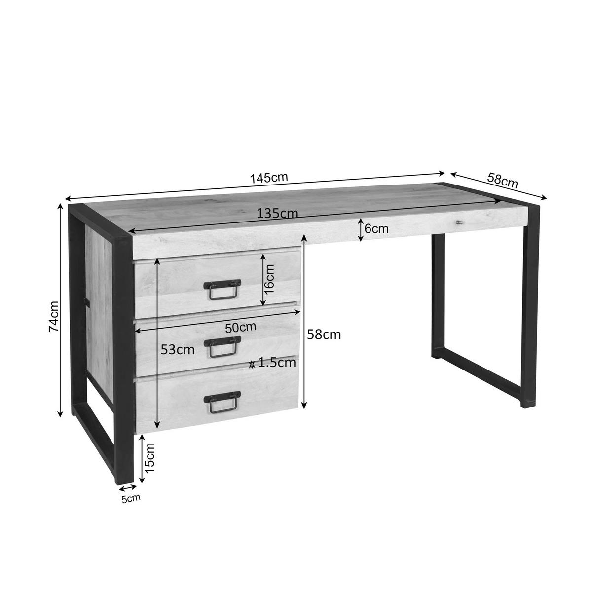SCHREIBTISCH Britt Braun 58/145/74 cm - Braun, Holz (58/145/74cm) - Starfurn