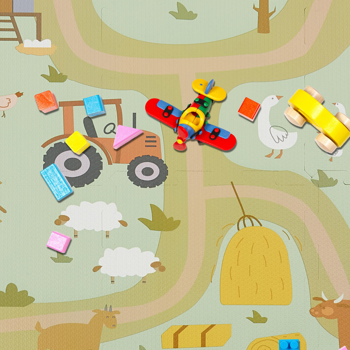 21-TLG.PUZZLEMATTE - Multicolor, Kunststoff (89.5/89.5cm) - Relaxdays