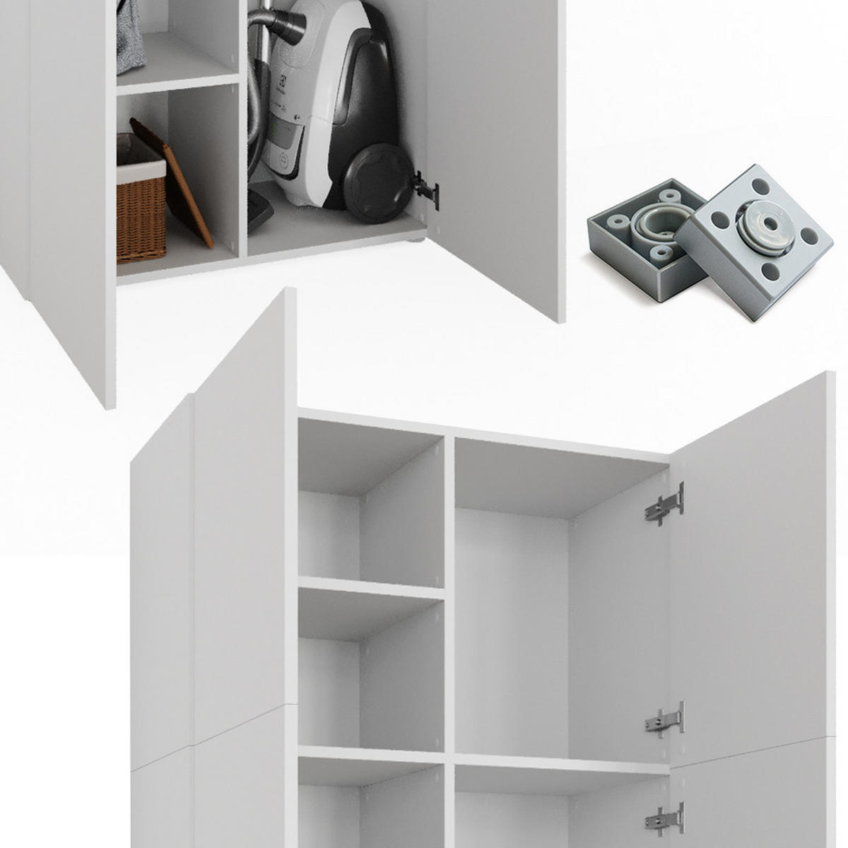 AKTENSCHRANK Ingo Weiß 80 x 182.4 cm - Weiß, Holzwerkstoff (80/182.4/37cm) - Vicco