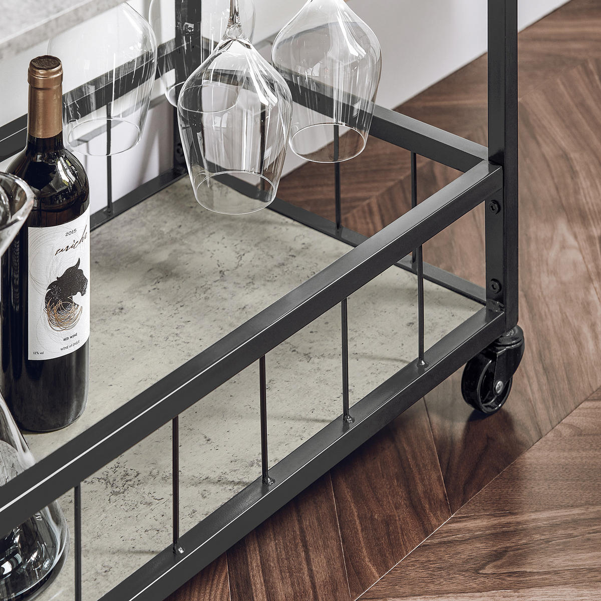 SERVIERWAGEN Grau - Grau, Holzwerkstoff (80/90/40cm) - SoBuy