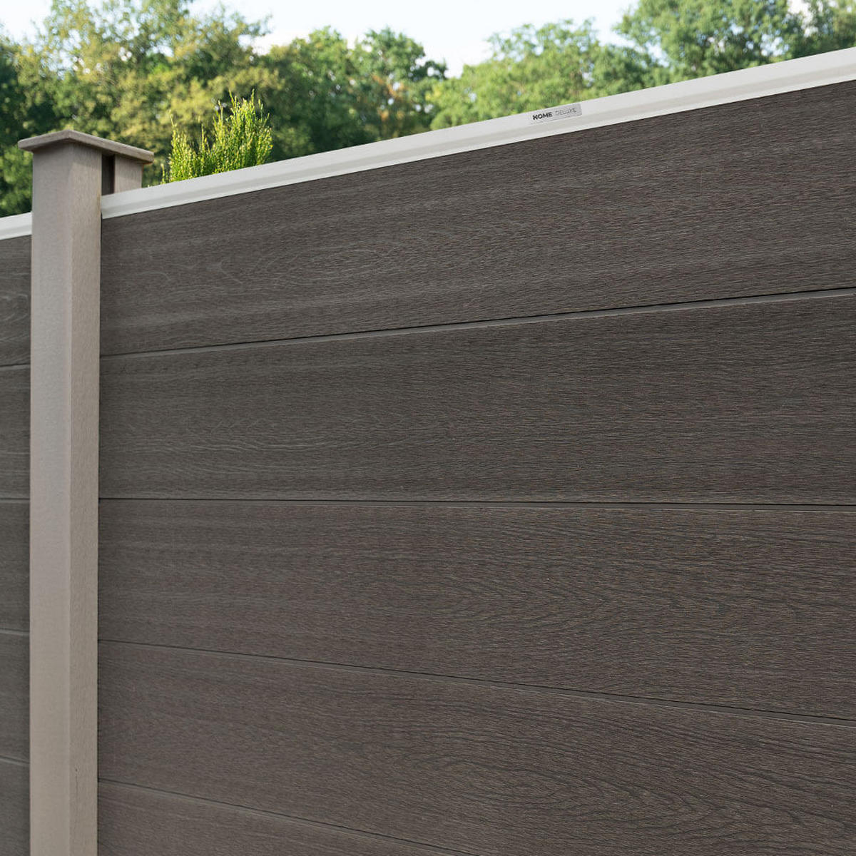 SICHTSCHUTZZAUN CALLADO - 1 x Element + 2 x Pfosten, ohne Schrägelement - Anthrazit, Kunststoff (170/180cm) - Home Deluxe