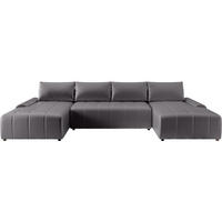 WOHNLANDSCHAFT Costa U Grau - Schwarz/Grau, Kunststoff/Textil (367/80/169cm) - Beautysofa