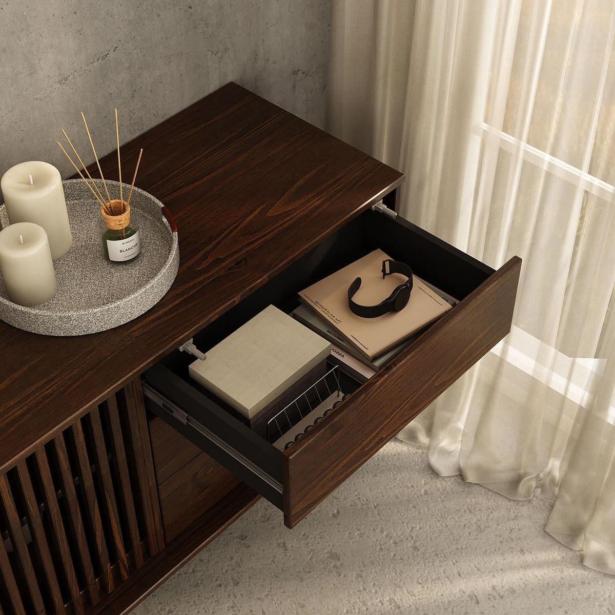 SIDEBOARD ADAMO nussbaum - Nussbaumfarben, Holz (175/75/41cm) - IDIMEX