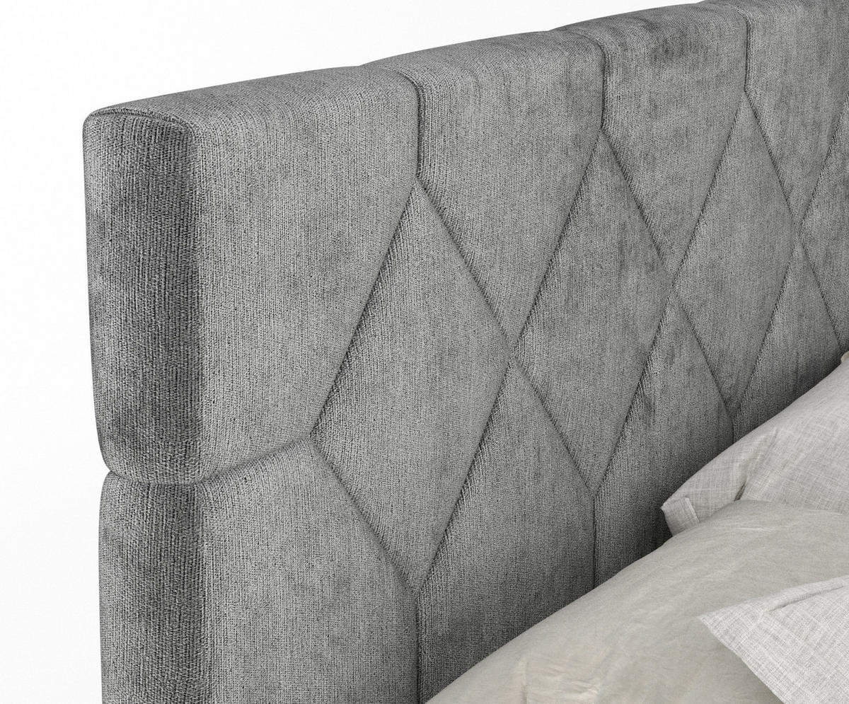 BOXSPRINGBETT Toma Grau 200/200 cm - Schwarz/Grau, Holz/Holzwerkstoff (200/200cm) - Maison de Reve