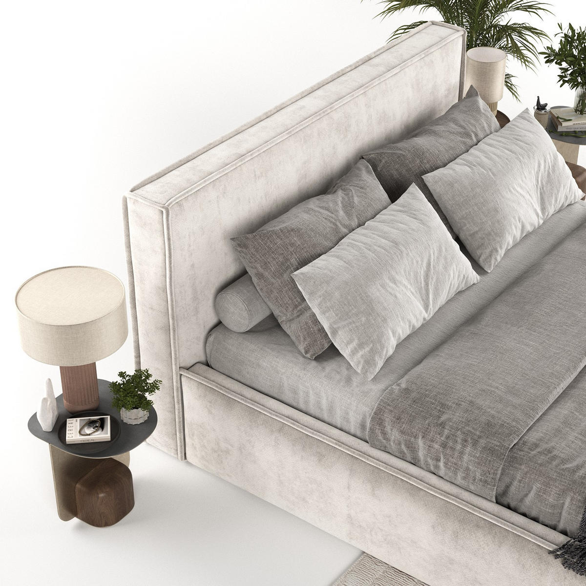 POLSTERBETT Sato mit Stauraum 120/200 cm Hellbeige im Terra NW Stoff - Beige/Schwarz, Holz/Holzwerkstoff (120/200cm) - AltaBeds