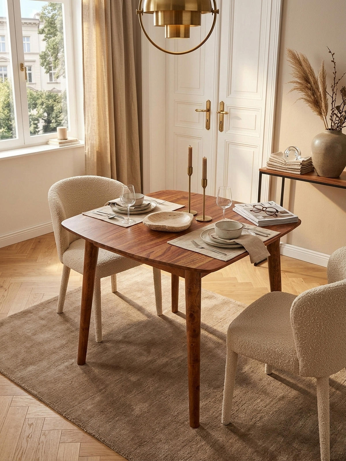 ESSZIMMERTISCH – Massivholz Braun 80x80 cm Landhausstil robust - Braun, Holz (80/80/78cm) - KADIMA DESIGN