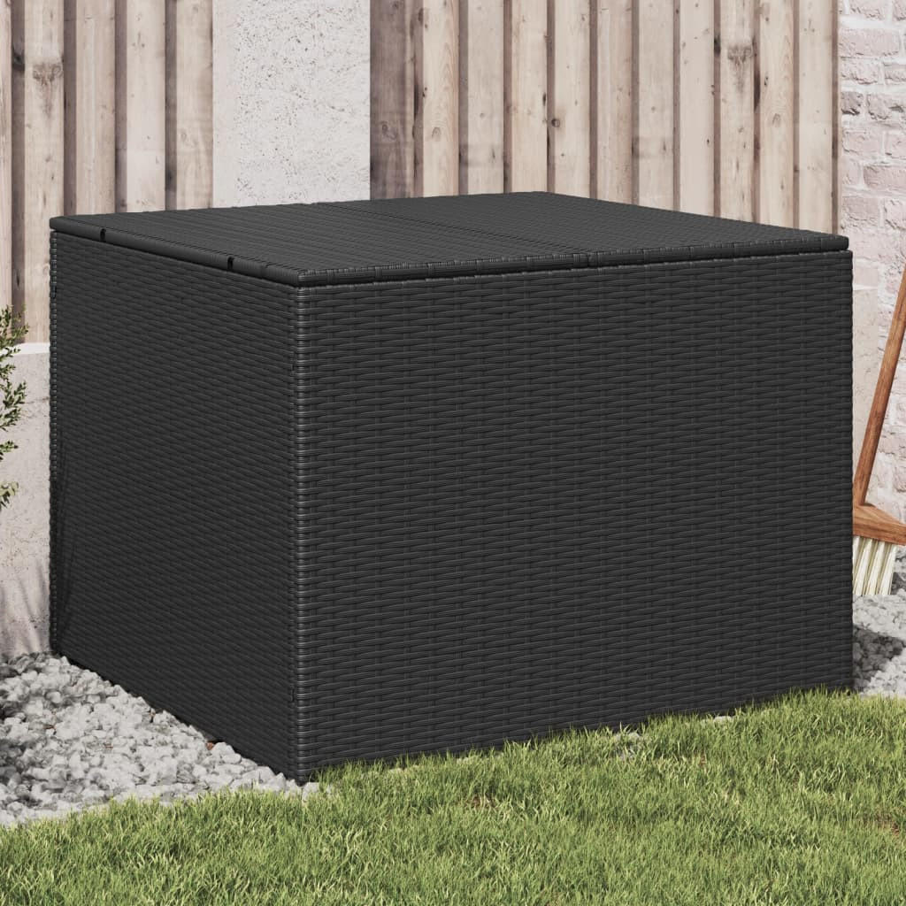 GARTENTRUHE Schwarz 291L Poly Rattan - Schwarz, Kunststoff (80/132/75cm) - furnicato
