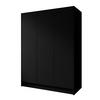 DREHTÜRENSCHRANK Gava mit drei, glatten Türen, Schwarz - Schwarz, Holzwerkstoff (150/200/51cm) - Beautysofa