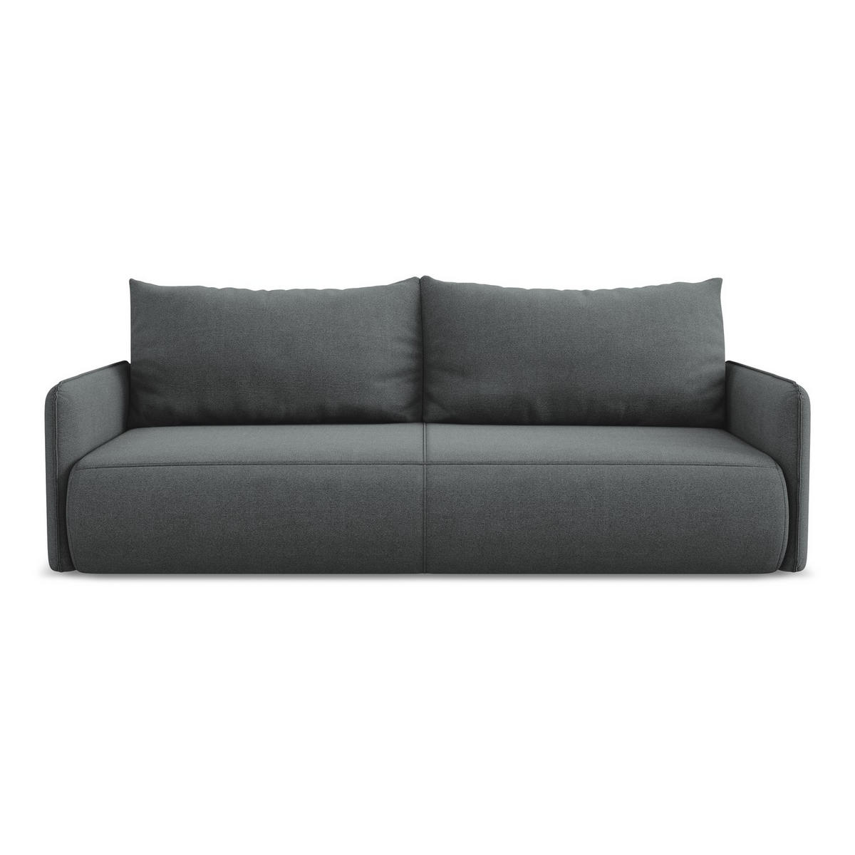 3-SITZER SOFA mit Schlaffunktion Strukturstoff Stoff Grau - Schwarz/Grau, Kunststoff/Textil (216/86/105cm) - LaMiaSofa