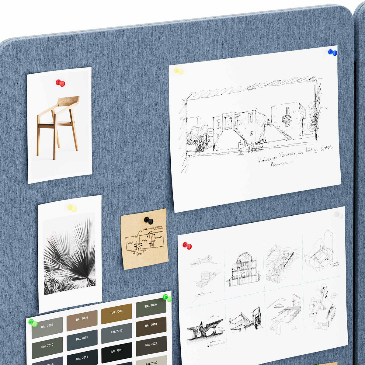 AKUSTIKSCHUTZWAND SADIE - Blau, Metall (260/145/2cm) - Jan Nowak