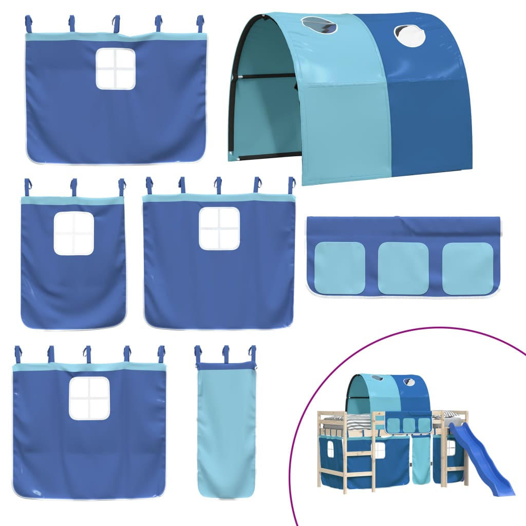VORHÄNGE Für Hochbett Mit Tunnel Blau Polyester - Blau, Textil - vidaXL