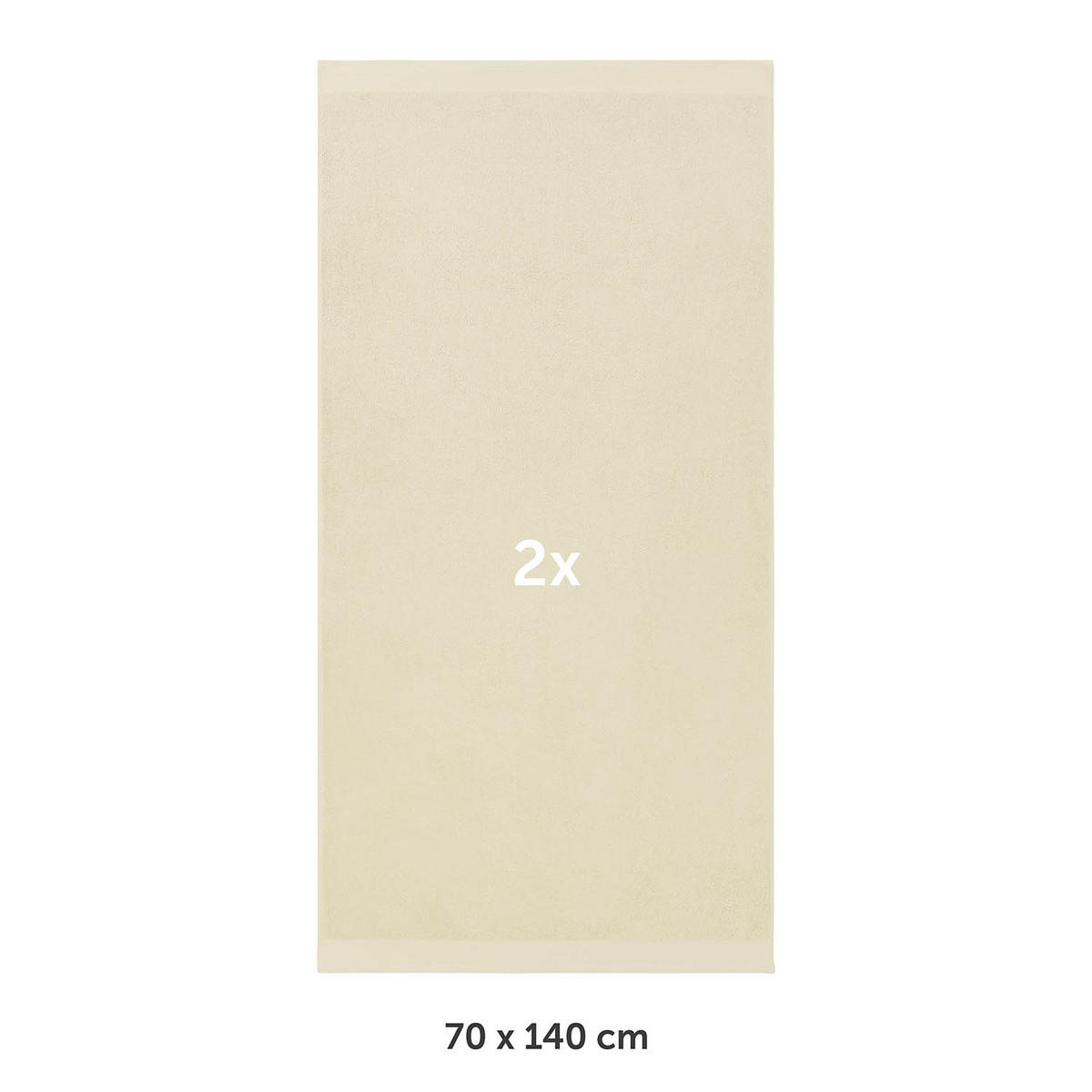 BADETUCH 2er-Set, 2x Badetuch 70/140 cm, Sandfarben - Sandfarben, Textil (70/140cm) - Blumtal