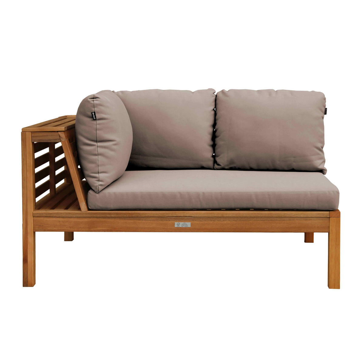 GARTENSOFA, Taupe - Taupe, Holz (120/63/80cm) - Oviala
