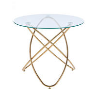 ESSTISCH 80/80/75 cm Goldfarben aus Glas und Metall - Goldfarben, Metall (80/80/75cm) - OKMYHOME