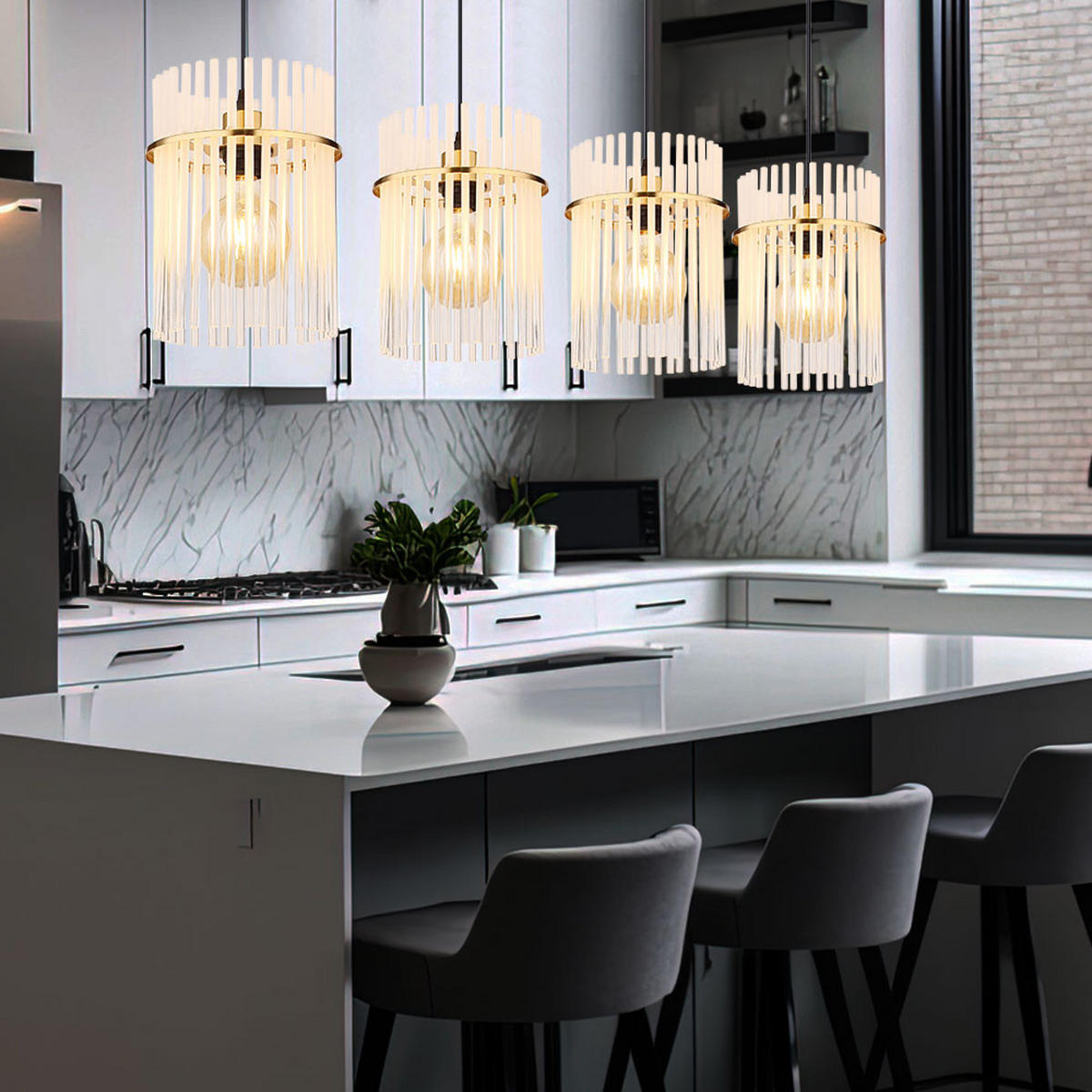 HÄNGELEUCHTE Metall Glas Gold - Goldfarben, Glas (110/20/140cm) - Globo Lighting