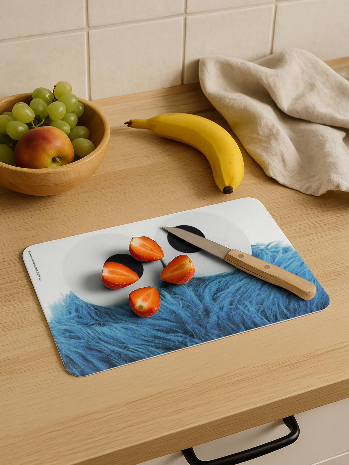 BRETTCHEN Sesamstraße Krümelmonster Blau/Weiß 14,5 x 23,5 cm - Multicolor, Kunststoff (14.5/23.5cm) - United Labels