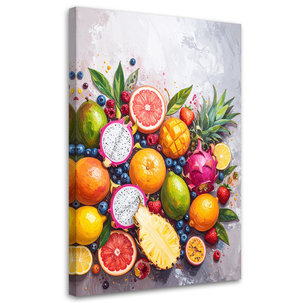 LEINWANDBILD Essen & Trinken 80x120cm - Multicolor, Textil (80/120cm) - Feeby