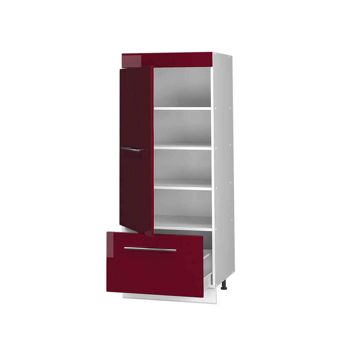 KÖKSSKAFFERI Fame-Line, Bordeaux högblank/Vit, 60 cm - Vit/Bordeaux, Träbaserade material (60/153.6/58.1cm) - Vicco