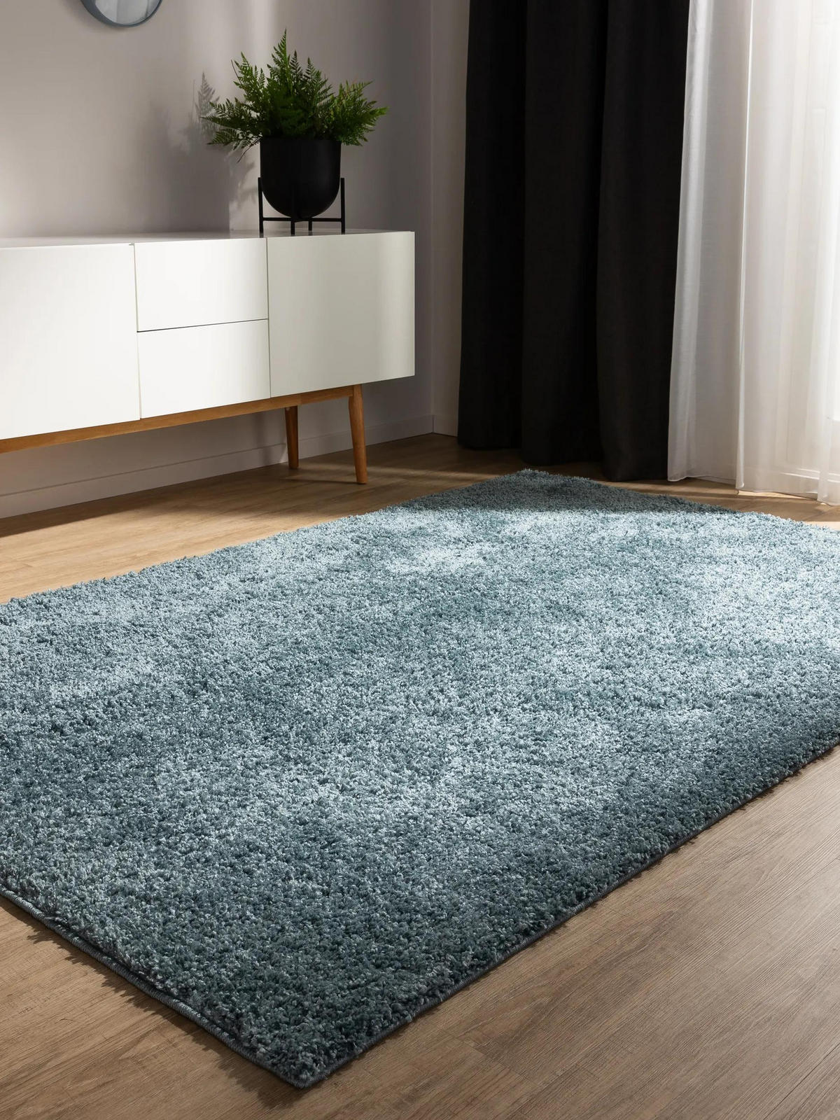HOCHFLORTEPPICH Soho Blau 60x120 cm - Blau, Kunststoff (60/120cm) - benuta