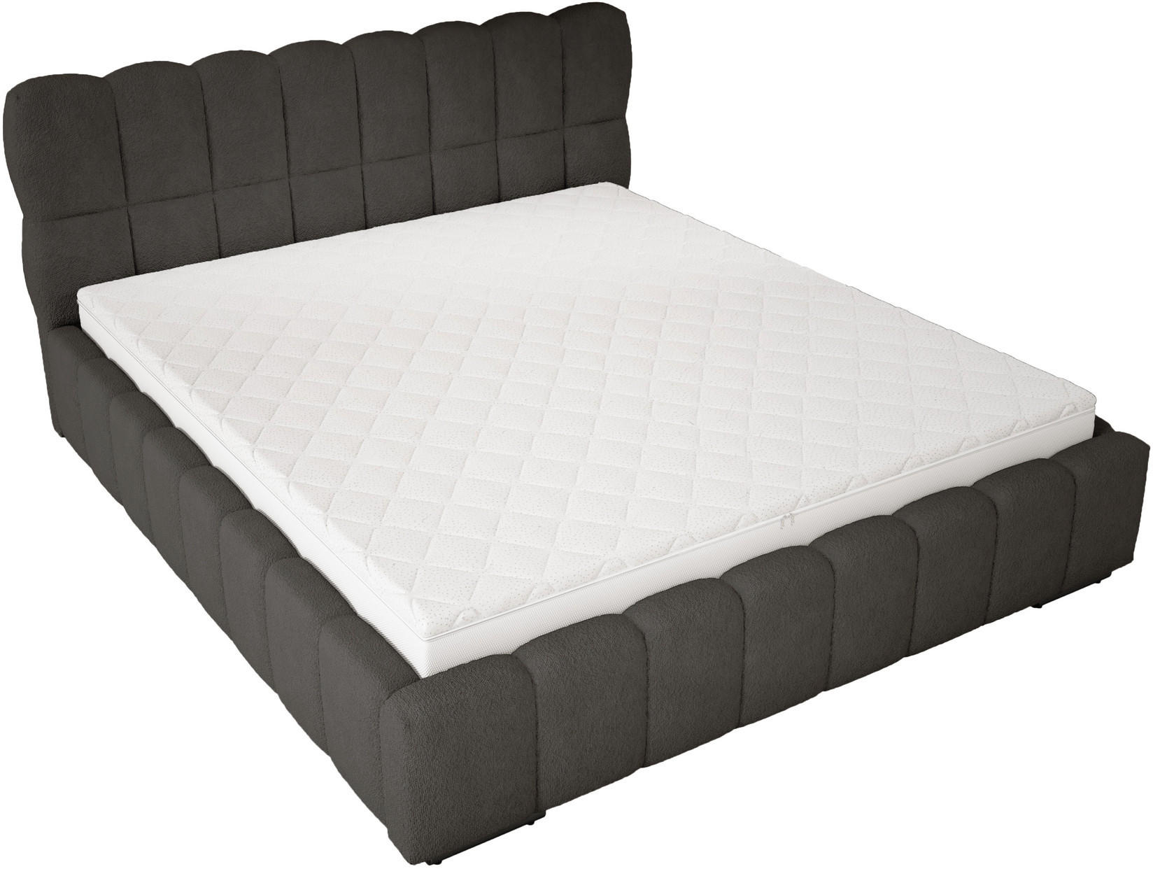 POLSTERBETT 160x200 cm Avilla mit Bettkasten, Lattenrost, Boucle, Schwarz - Schwarz, Holz/Textil (160/200cm) - Emporius