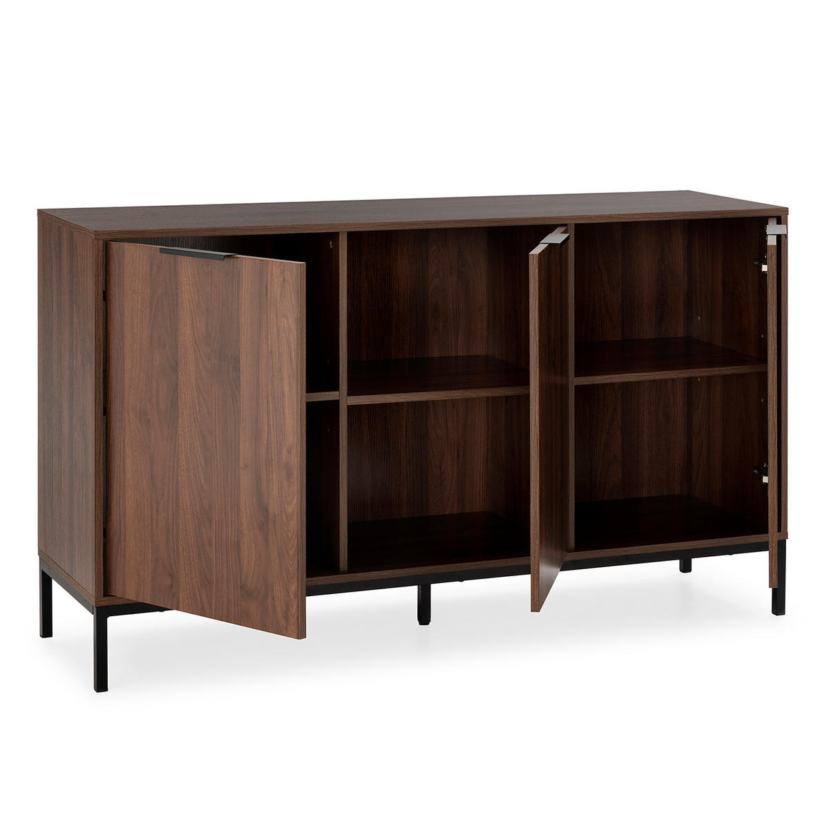 SIDEBOARD Auri 3 türen Walnussfarbe - Walnussfarben, Holzwerkstoff (140/80/40cm)
